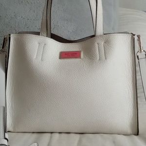 Kate Spade optic white medium leather satchel